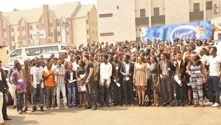 Participants at Nigerian Idol season five auditioning in Abuja